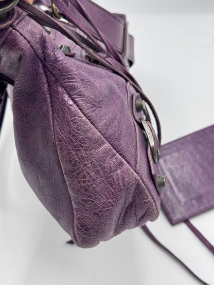 Balenciaga Eggplant Motorcycle First Bag
