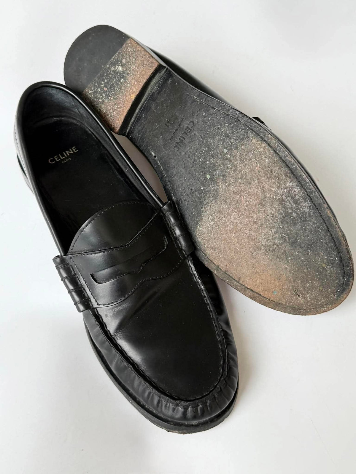 Celine by Hedi Slimane Luco Leather Penny Loafers