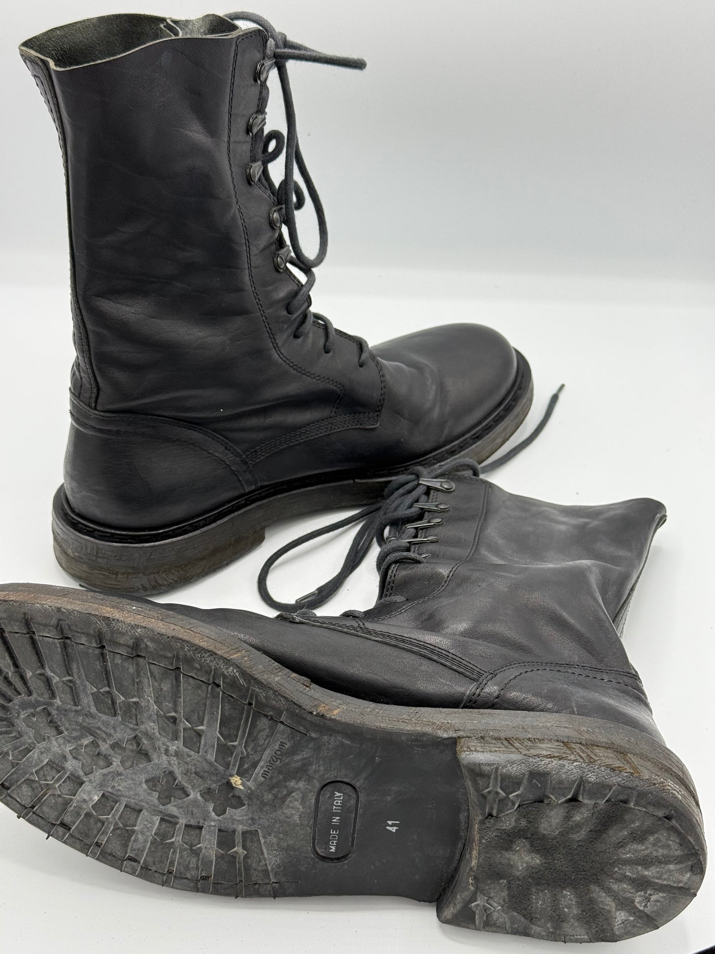 Ann Demeulemeester Bozo Nero Combat Boots