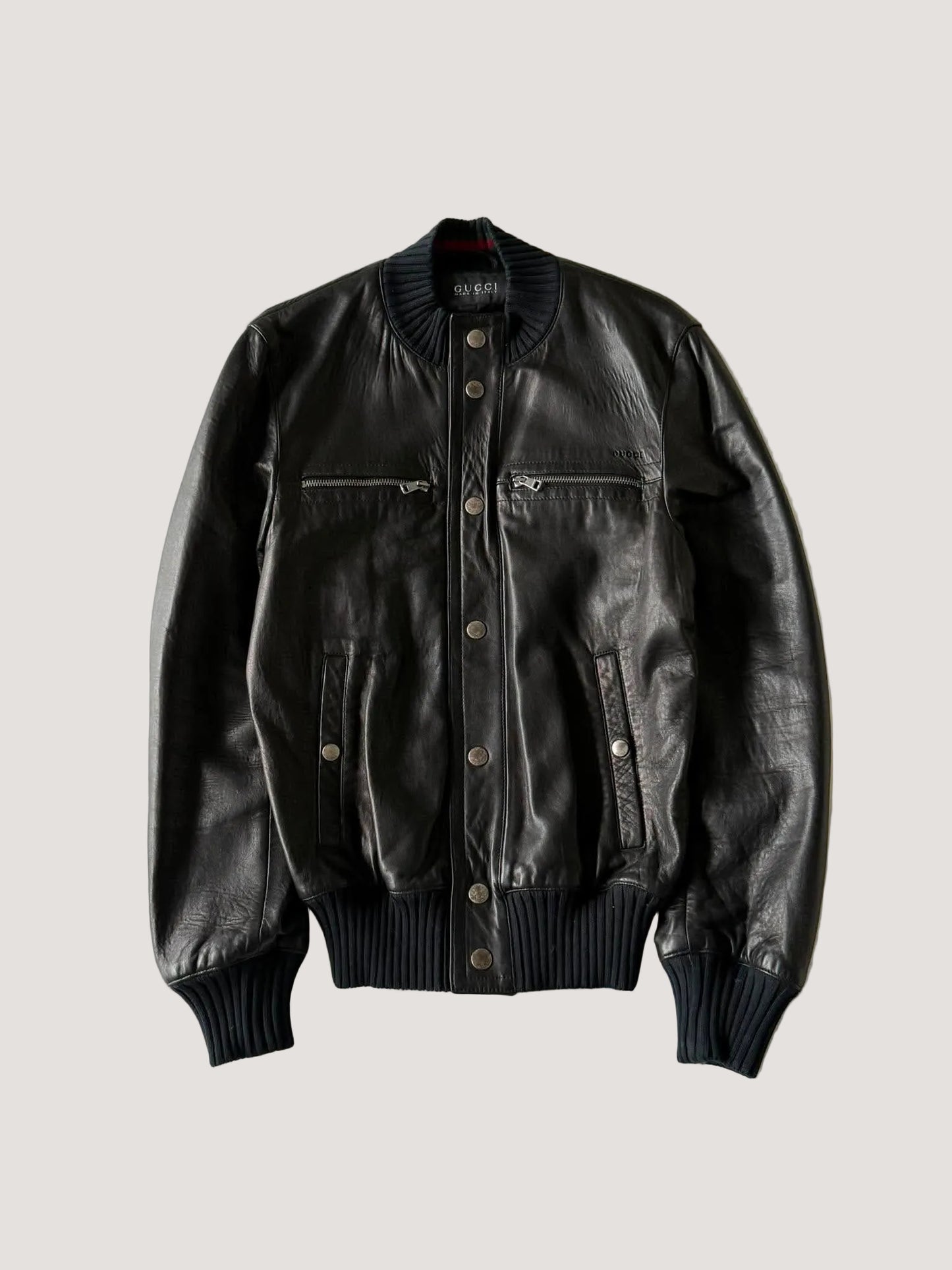 2000's GUCCI ICONIC INNER WEB LEATHER JACKET