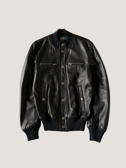 2000's GUCCI ICONIC INNER WEB LEATHER JACKET