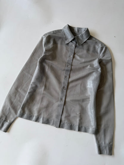 1990’s Chanel Gray Mesh Long-Sleeve Shirt