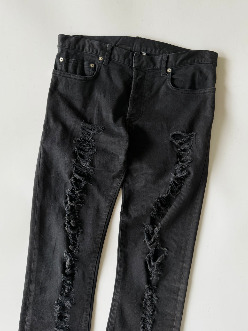 Dior Homme Autumn 2014 Crash Distressed Black Denim