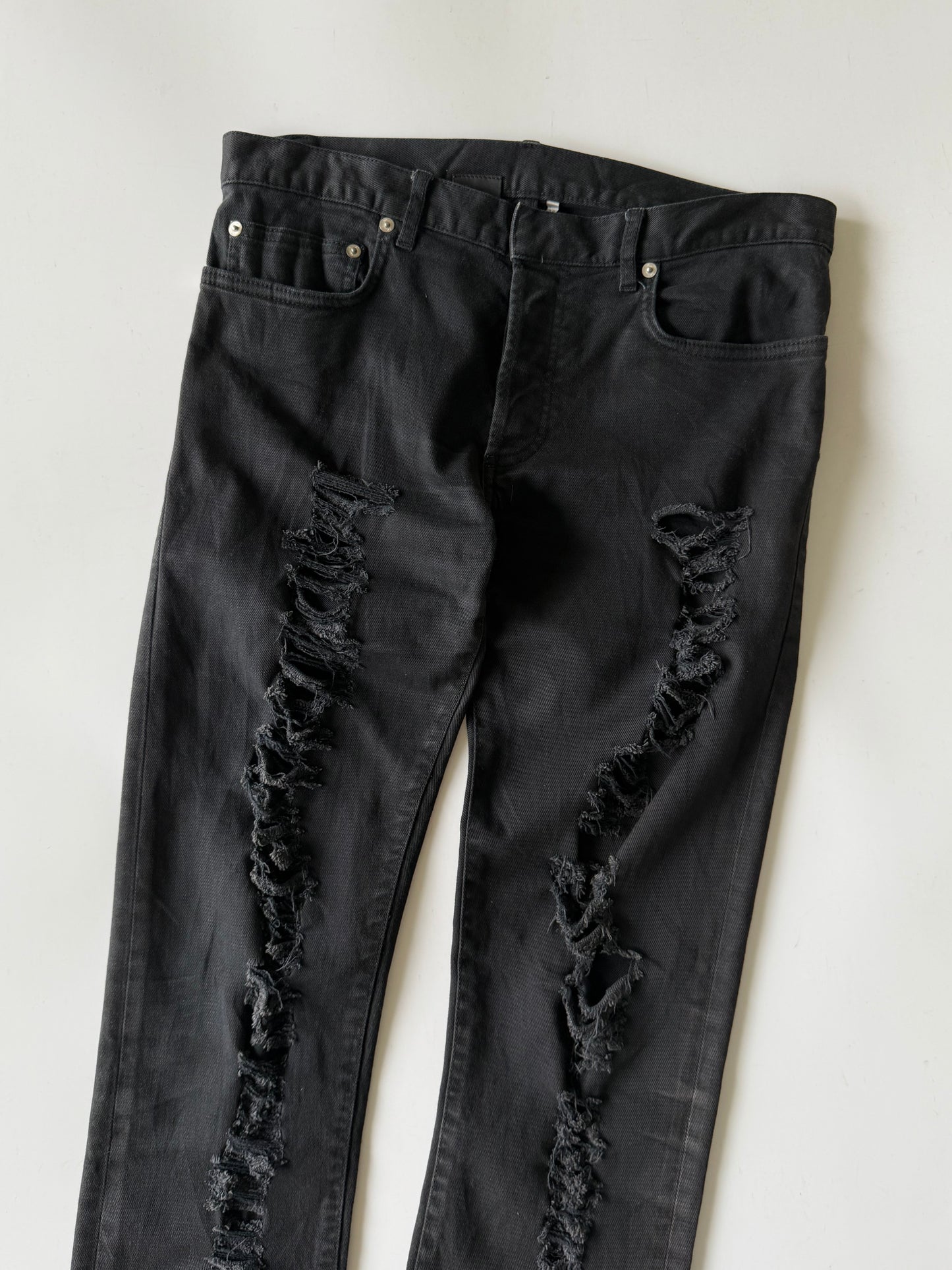 Dior Homme Autumn 2014 Crash Distressed Black Denim