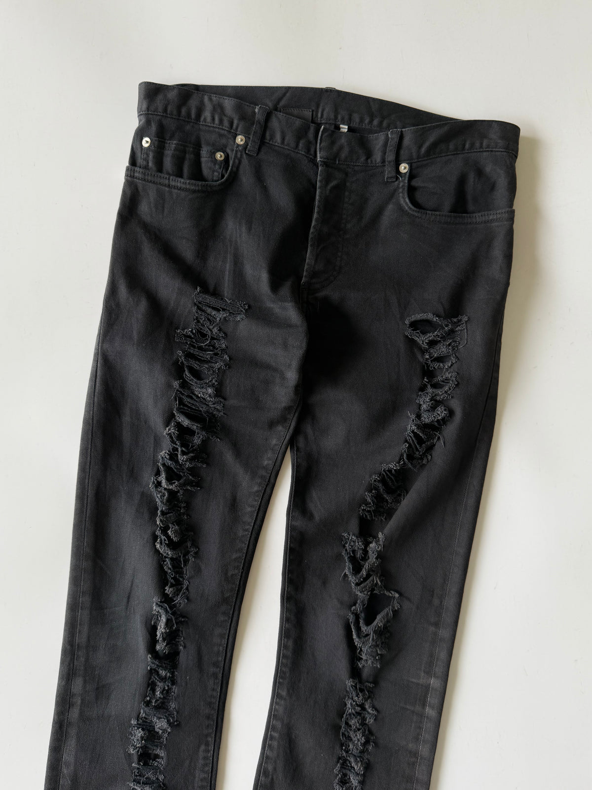 Dior Homme Autumn 2014 Crash Distressed Black Denim