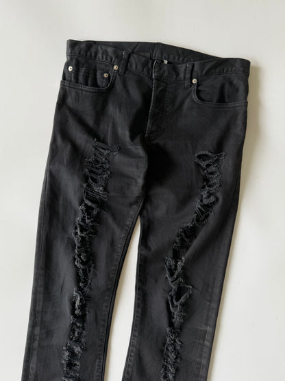 Dior Homme Autumn 2014 Crash Distressed Black Denim