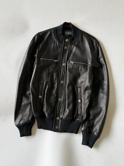 2000's GUCCI ICONIC INNER WEB LEATHER JACKET