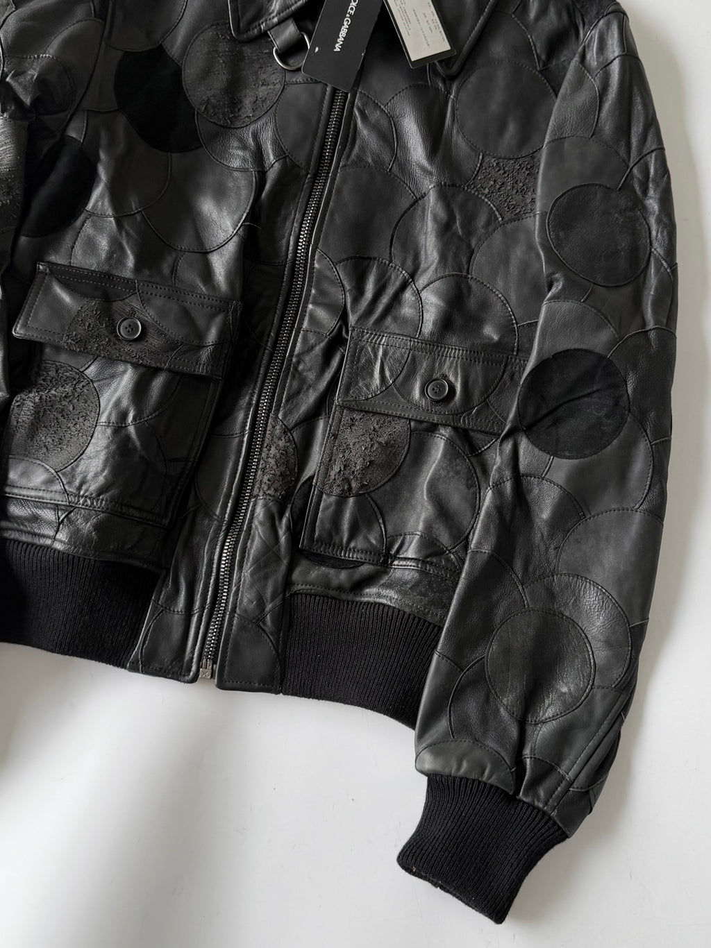 A/W2008 Dolce & Gabbana Patchwork Circle Leather Jacket