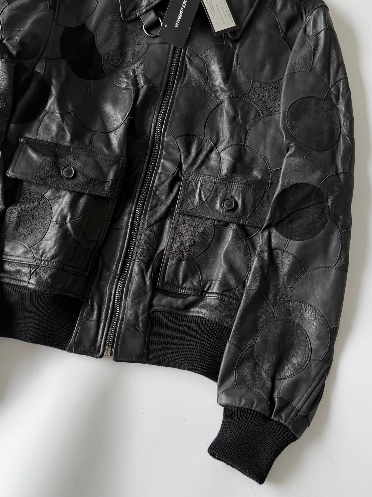 A/W2008 Dolce & Gabbana Patchwork Circle Leather Jacket