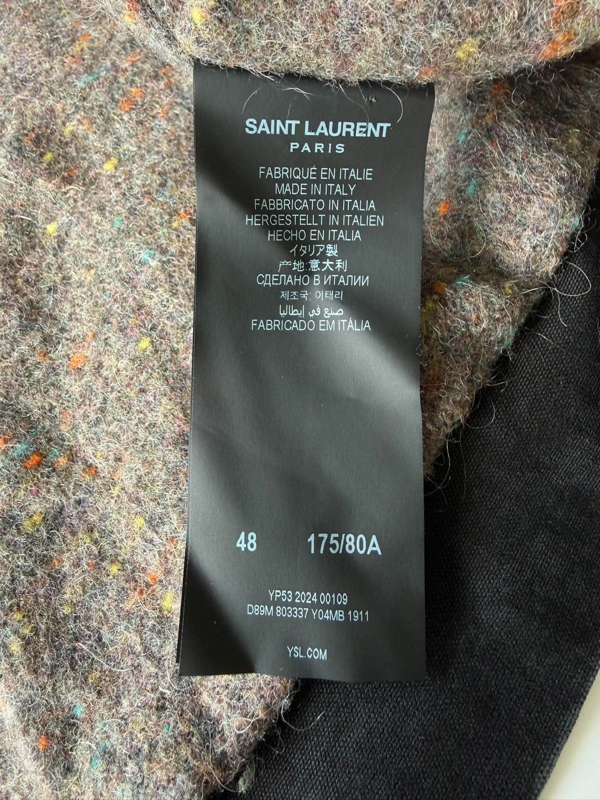 Saint Laurent Dull Black Corduroy Work Jacket