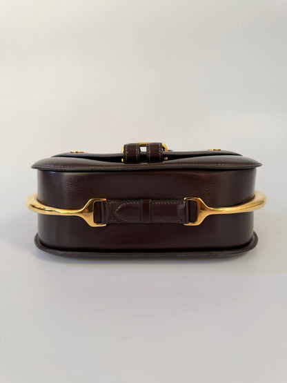 Vintage Hermes 1983 Brown Box Calf Passe Guide Shoulder Bag