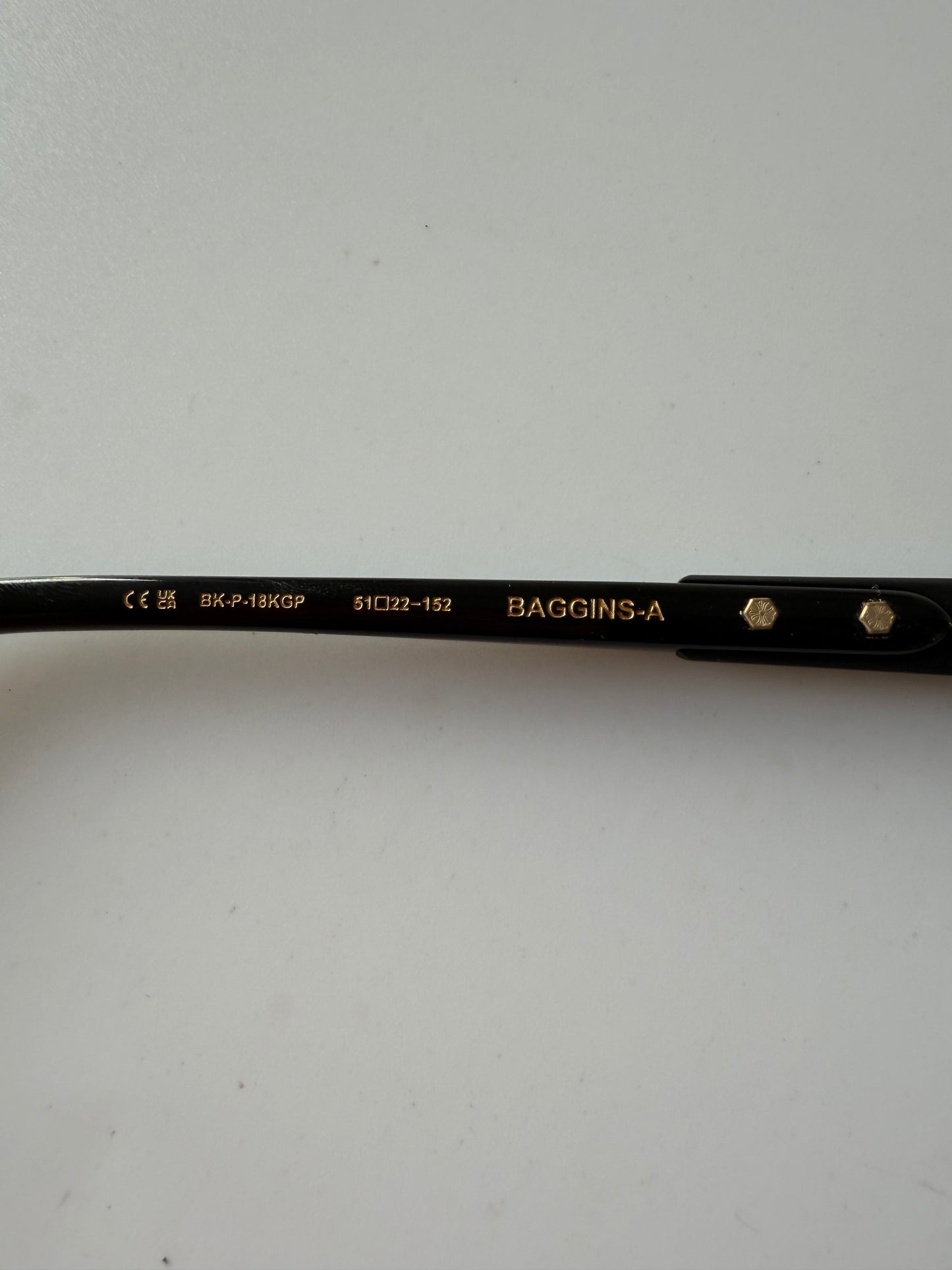 Chrome Hearts Baggins-A glasses Black and 22k Gold Plating