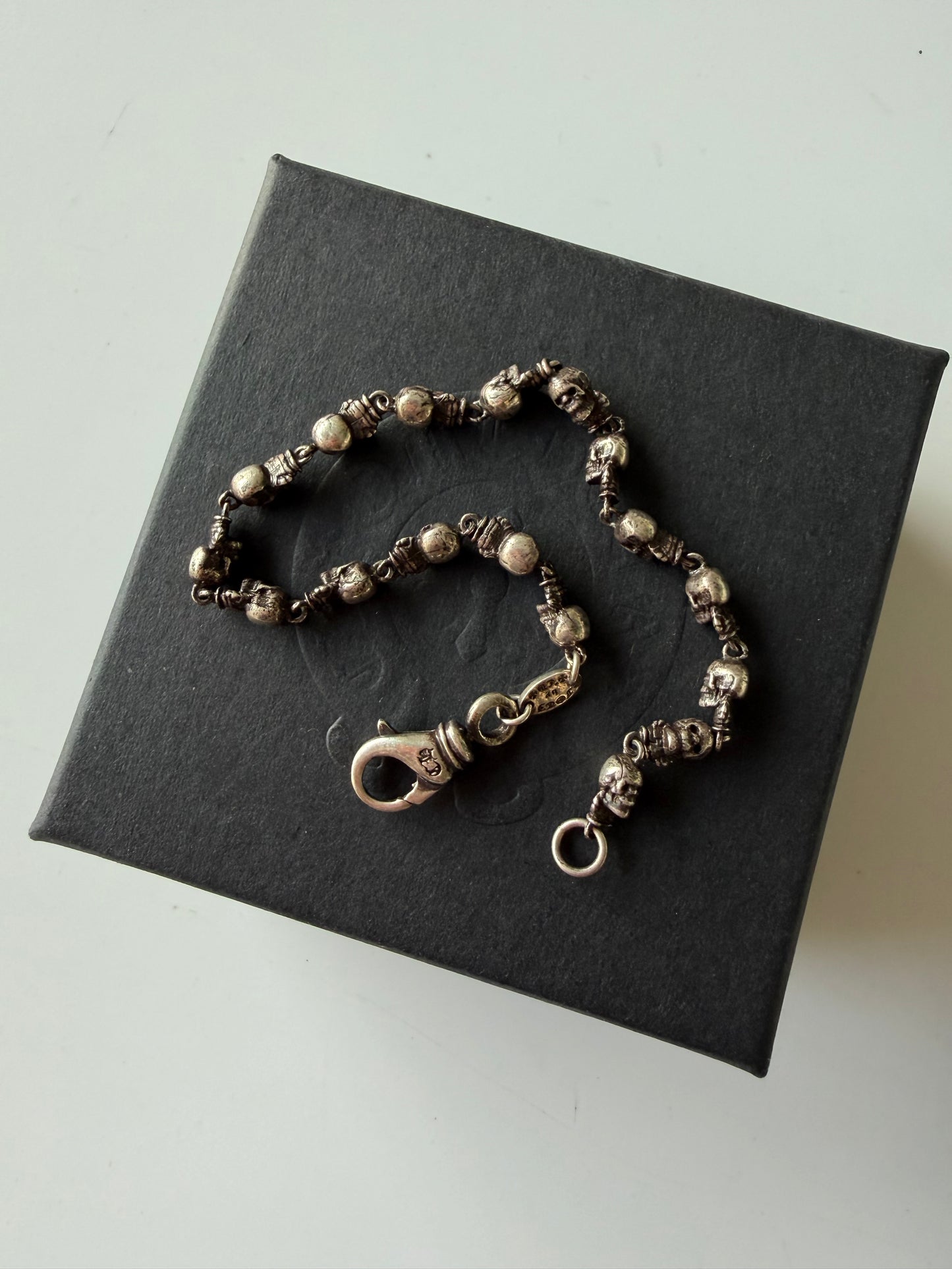Chrome Hearts Sterling Silver Foti Skull Bracelet