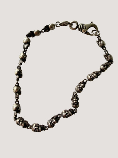 Chrome Hearts Sterling Silver Foti Skull Bracelet