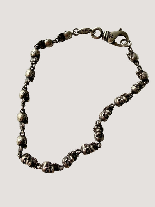 Chrome Hearts Sterling Silver Foti Skull Bracelet