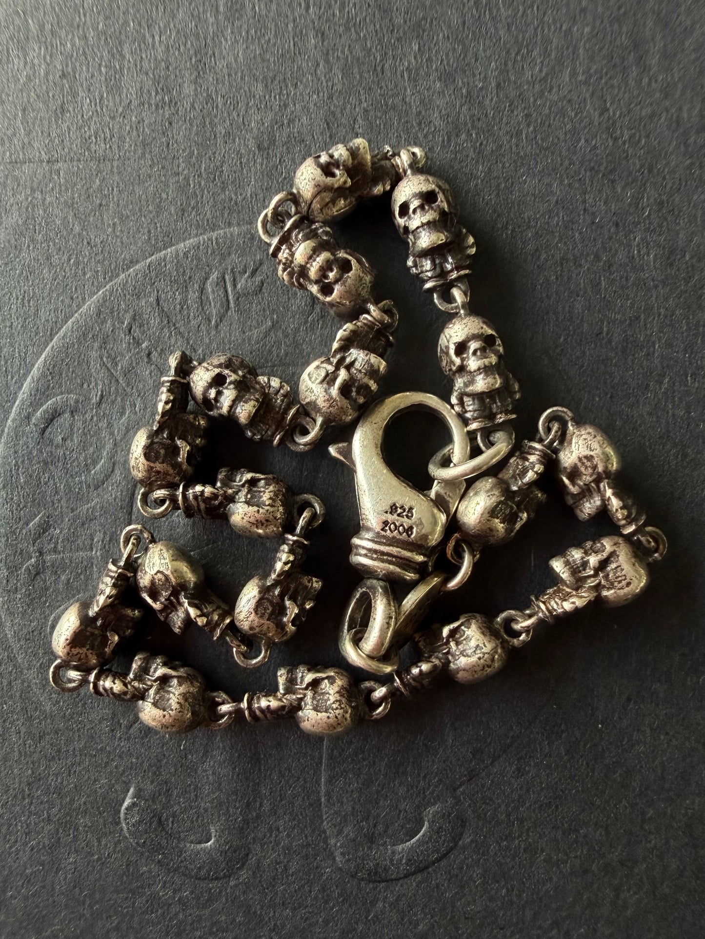 Chrome Hearts Sterling Silver Foti Skull Bracelet