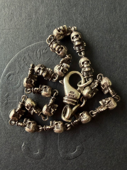 Chrome Hearts Sterling Silver Foti Skull Bracelet