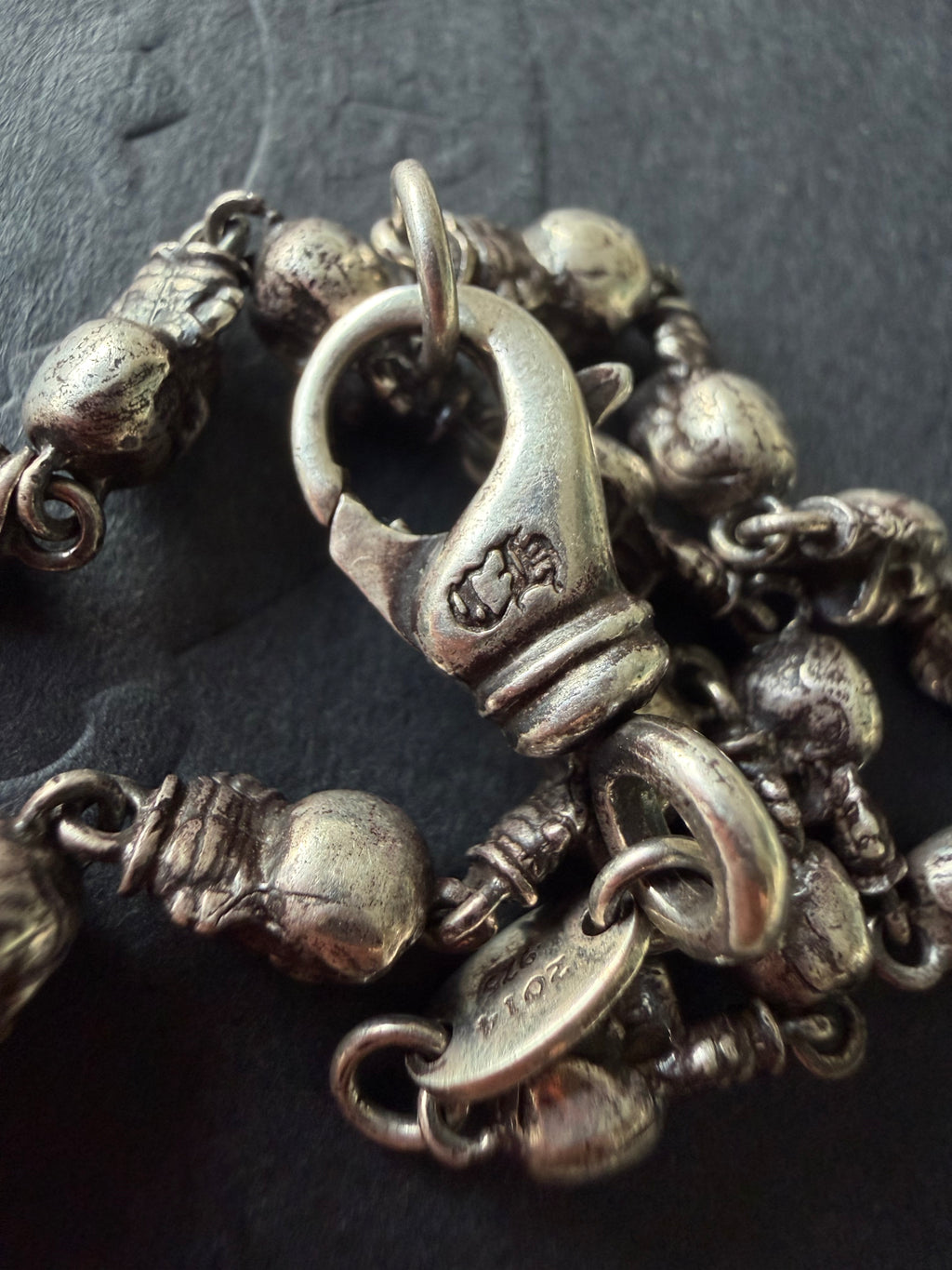 Chrome Hearts Sterling Silver Foti Skull Bracelet