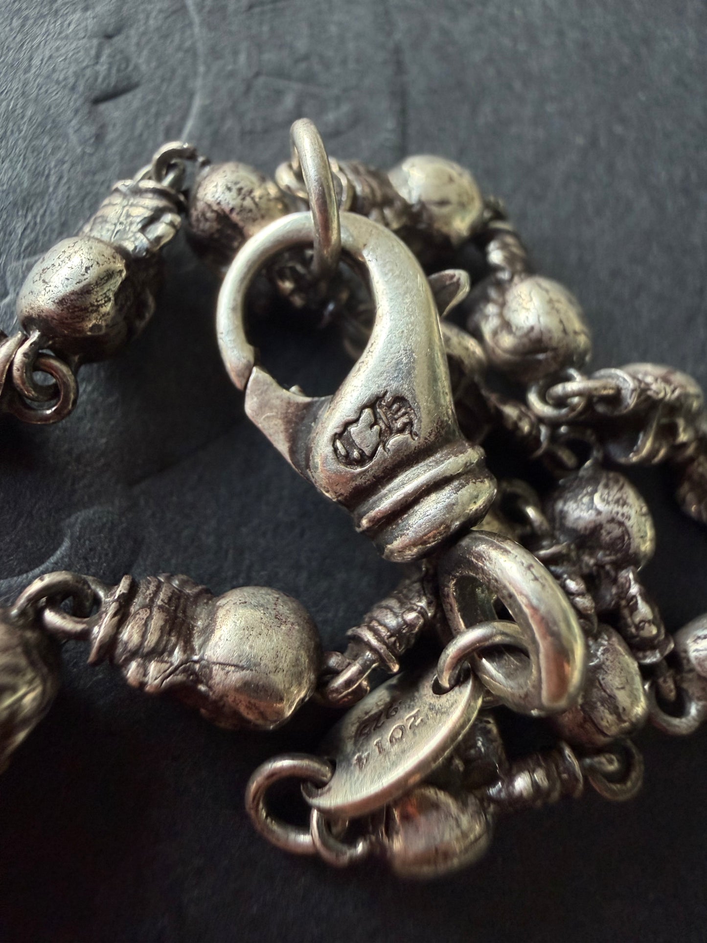 Chrome Hearts Sterling Silver Foti Skull Bracelet