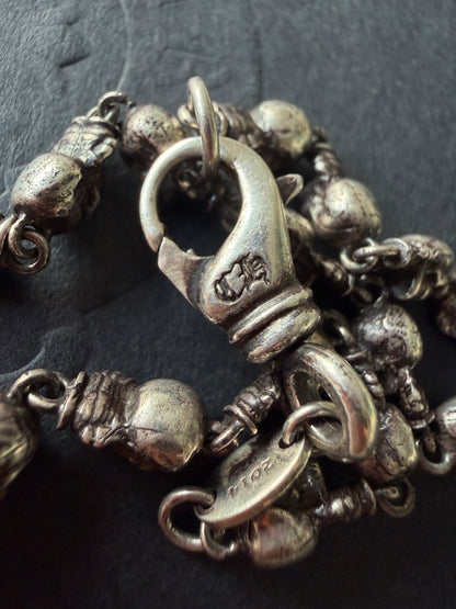 Chrome Hearts Sterling Silver Foti Skull Bracelet