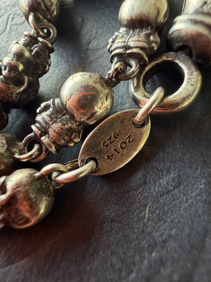 Chrome Hearts Sterling Silver Foti Skull Bracelet