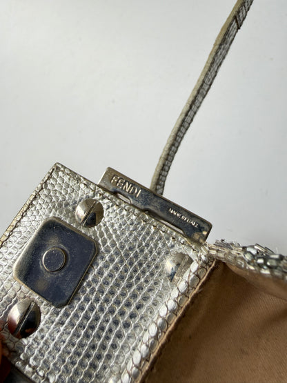 Fendi Metallic Crystal Lurex Zucca Baguette
