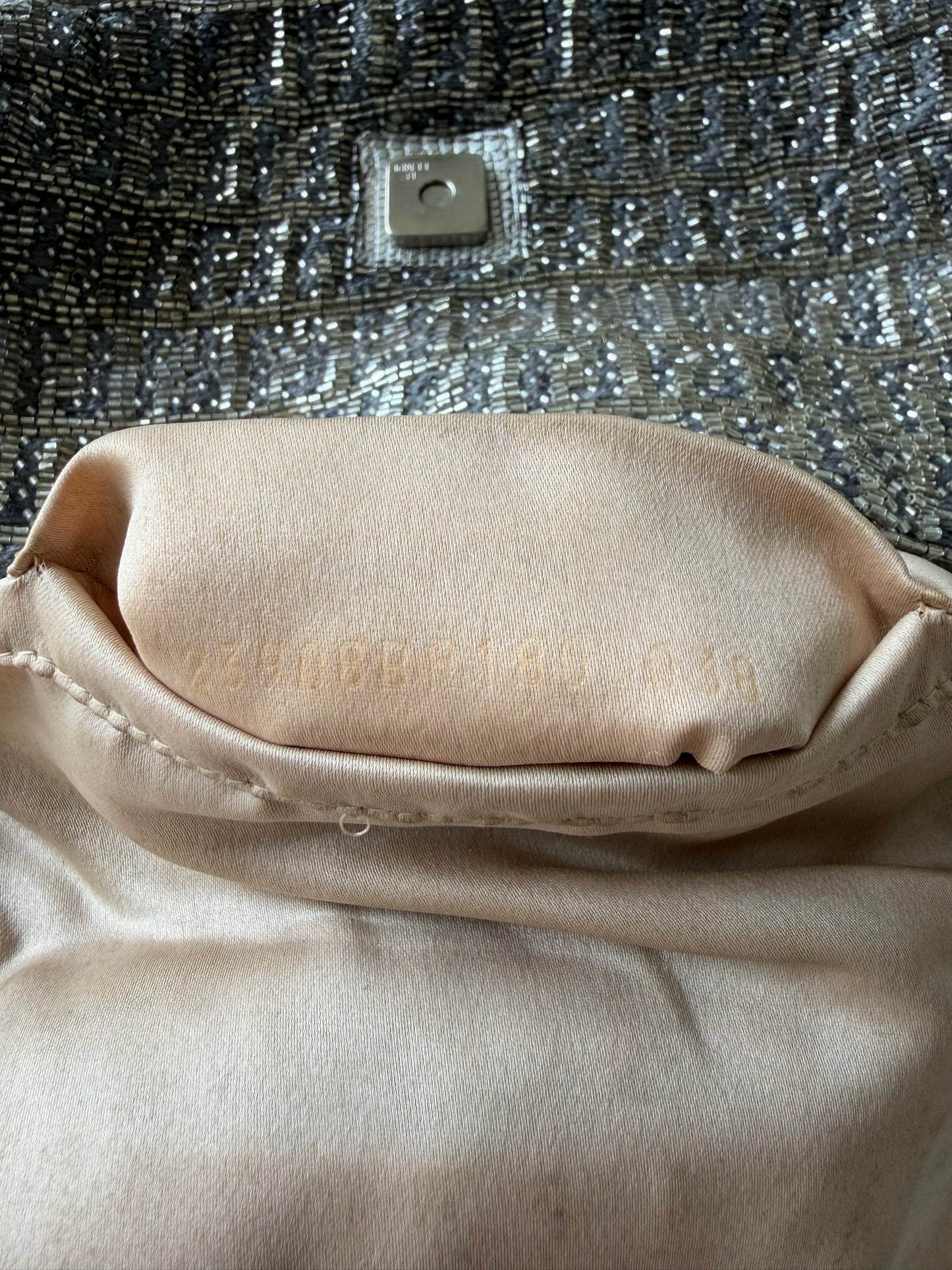 Fendi Metallic Crystal Lurex Zucca Baguette