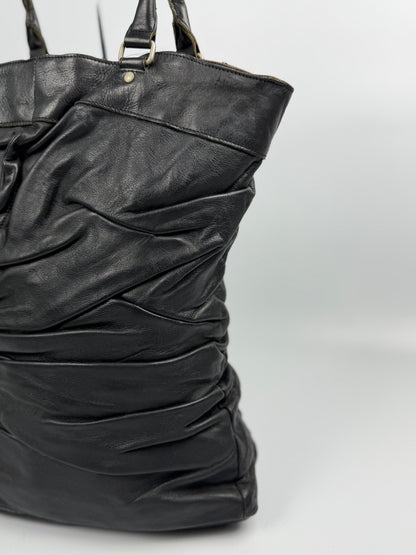Junya Watanabe Comme des Garcons Black Leather Tote Bag