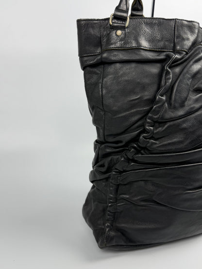 Junya Watanabe Comme des Garcons Black Leather Tote Bag