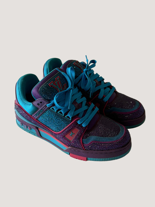 Louis Vuitton Trainers 'Blue Purple with Crystals’