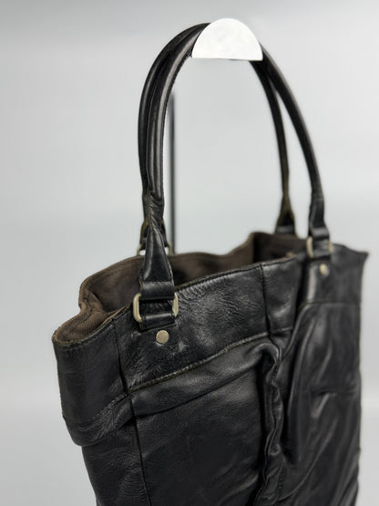 Junya Watanabe Comme des Garcons Black Leather Tote Bag