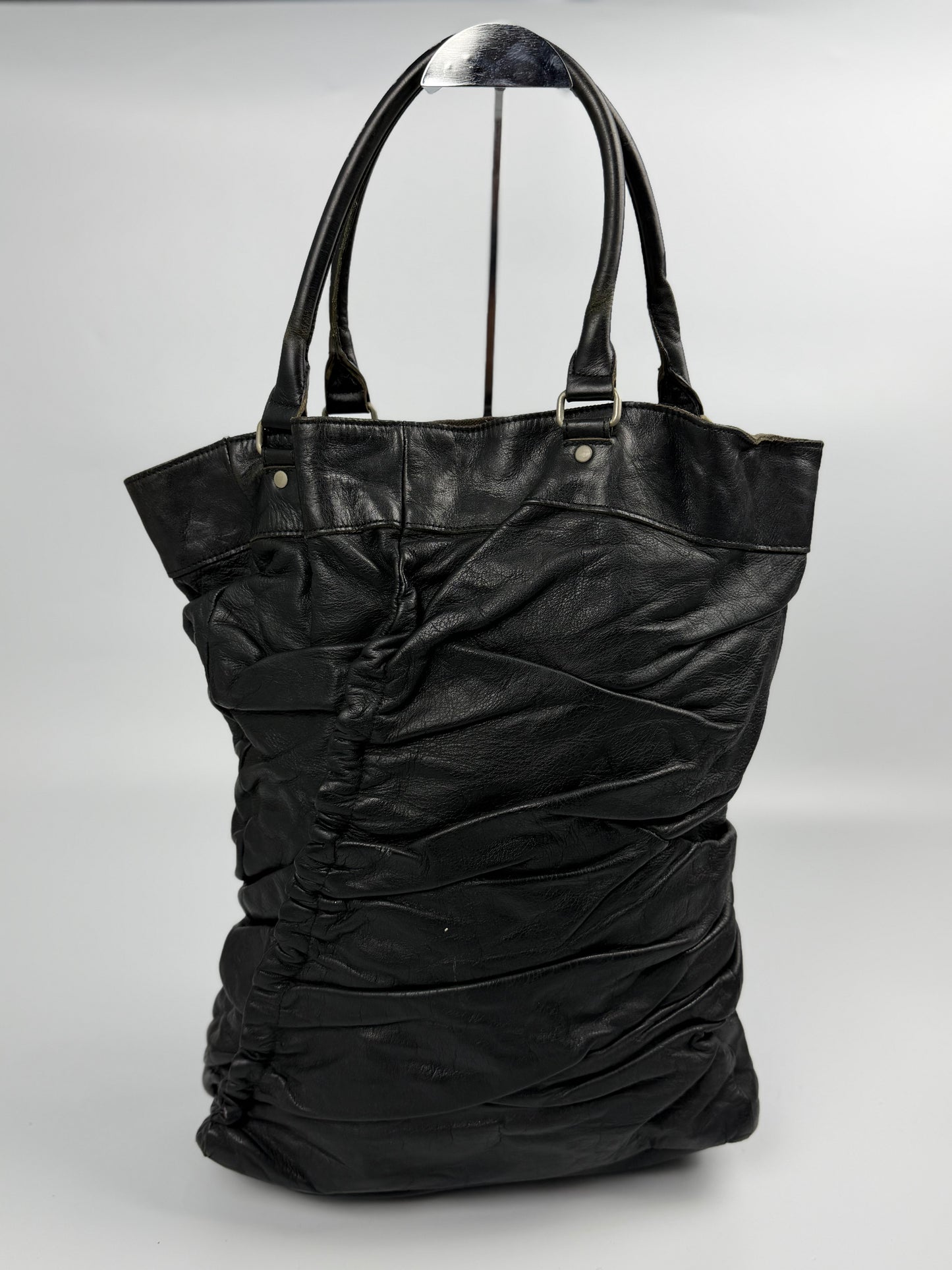 Junya Watanabe Comme des Garcons Black Leather Tote Bag