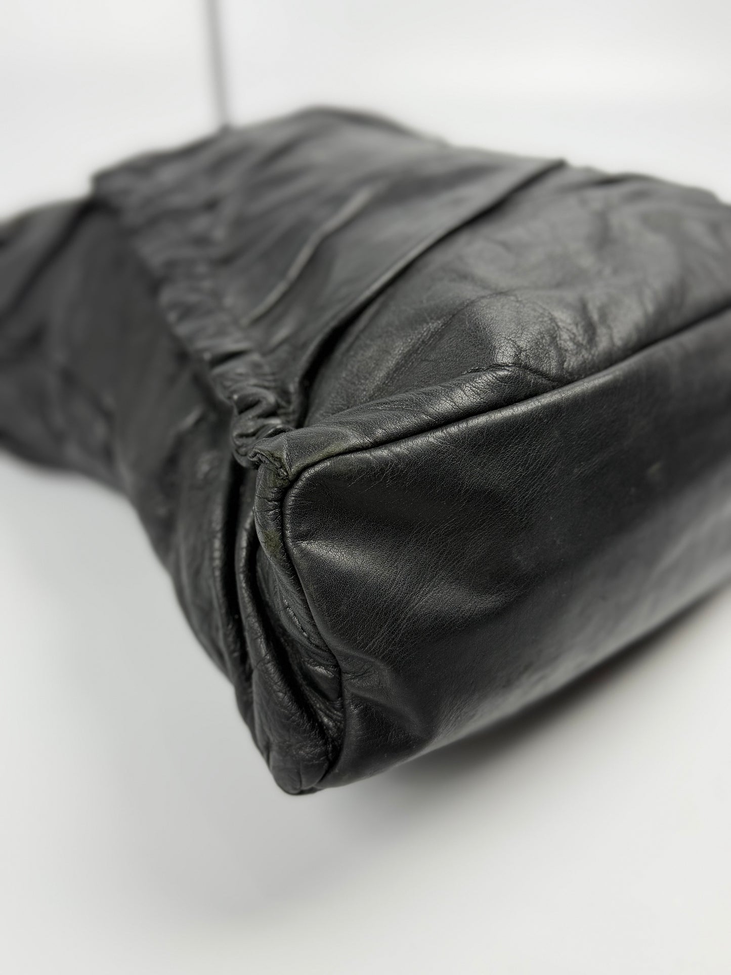 Junya Watanabe Comme des Garcons Black Leather Tote Bag