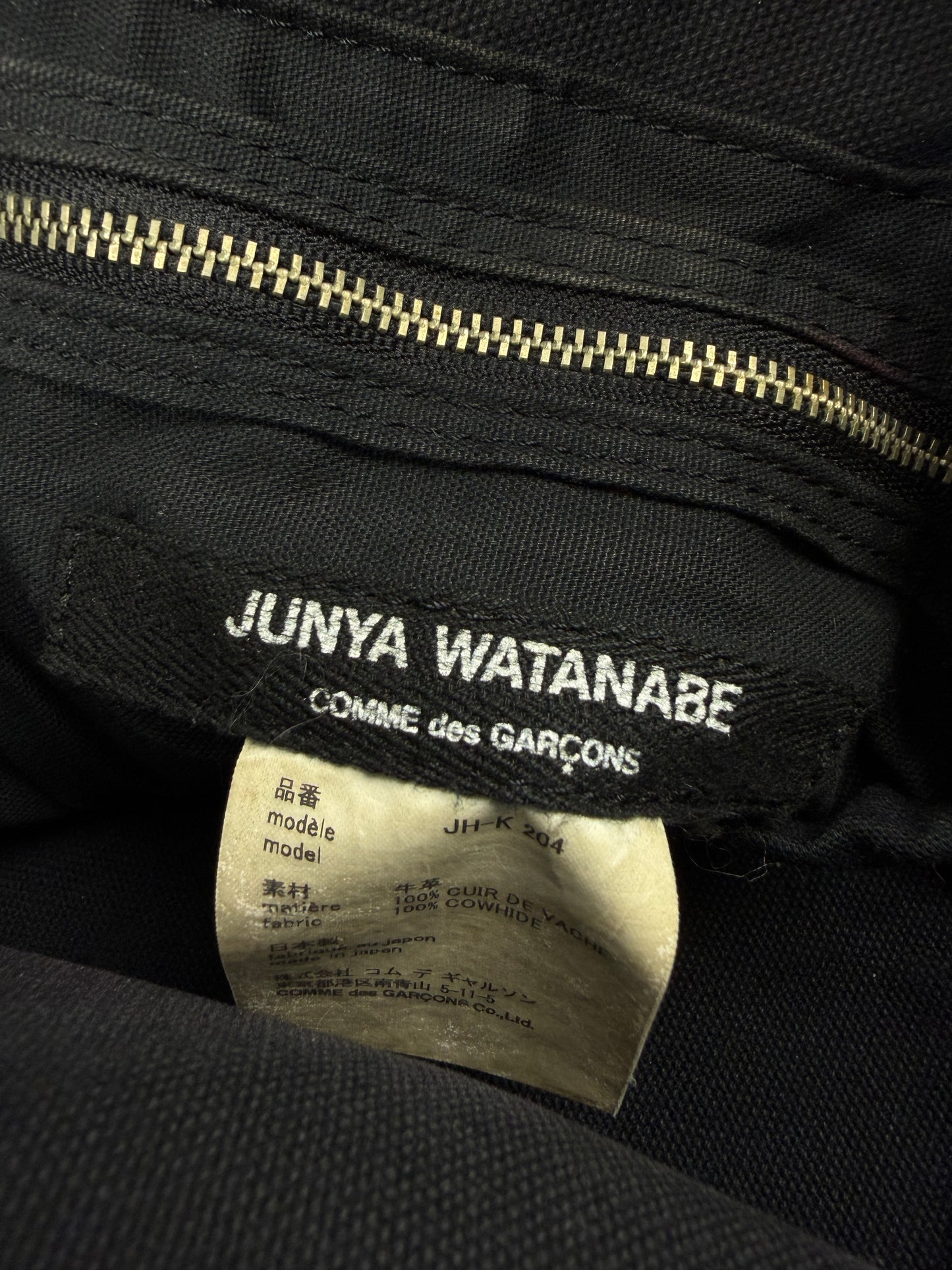 Junya Watanabe Comme des Garcons Black Leather Tote Bag