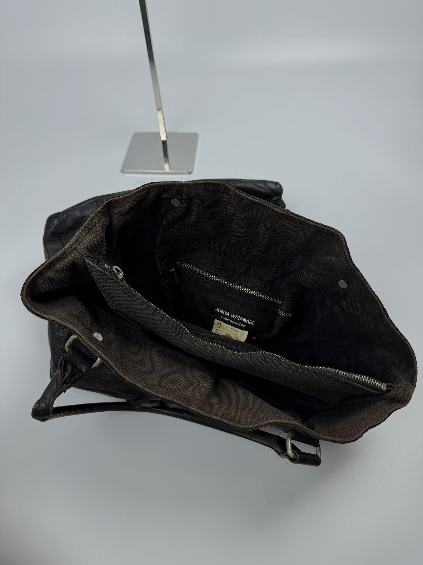 Junya Watanabe Comme des Garcons Black Leather Tote Bag