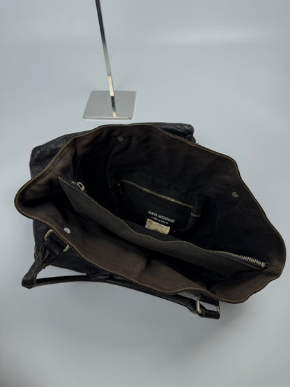 Junya Watanabe Comme des Garcons Black Leather Tote Bag