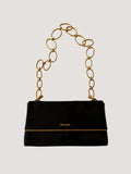 Prada Black Patent Leather Chain Flap Shoulder Bag