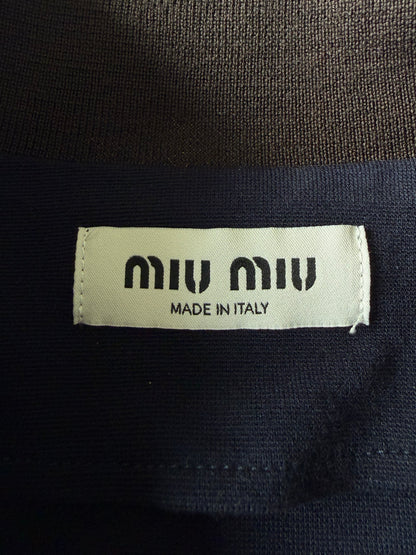 Miu Miu Brown & Blue Polo-Neck Zipped Sweatshirt