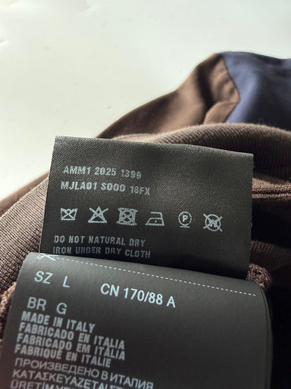 Miu Miu Brown & Blue Polo-Neck Zipped Sweatshirt