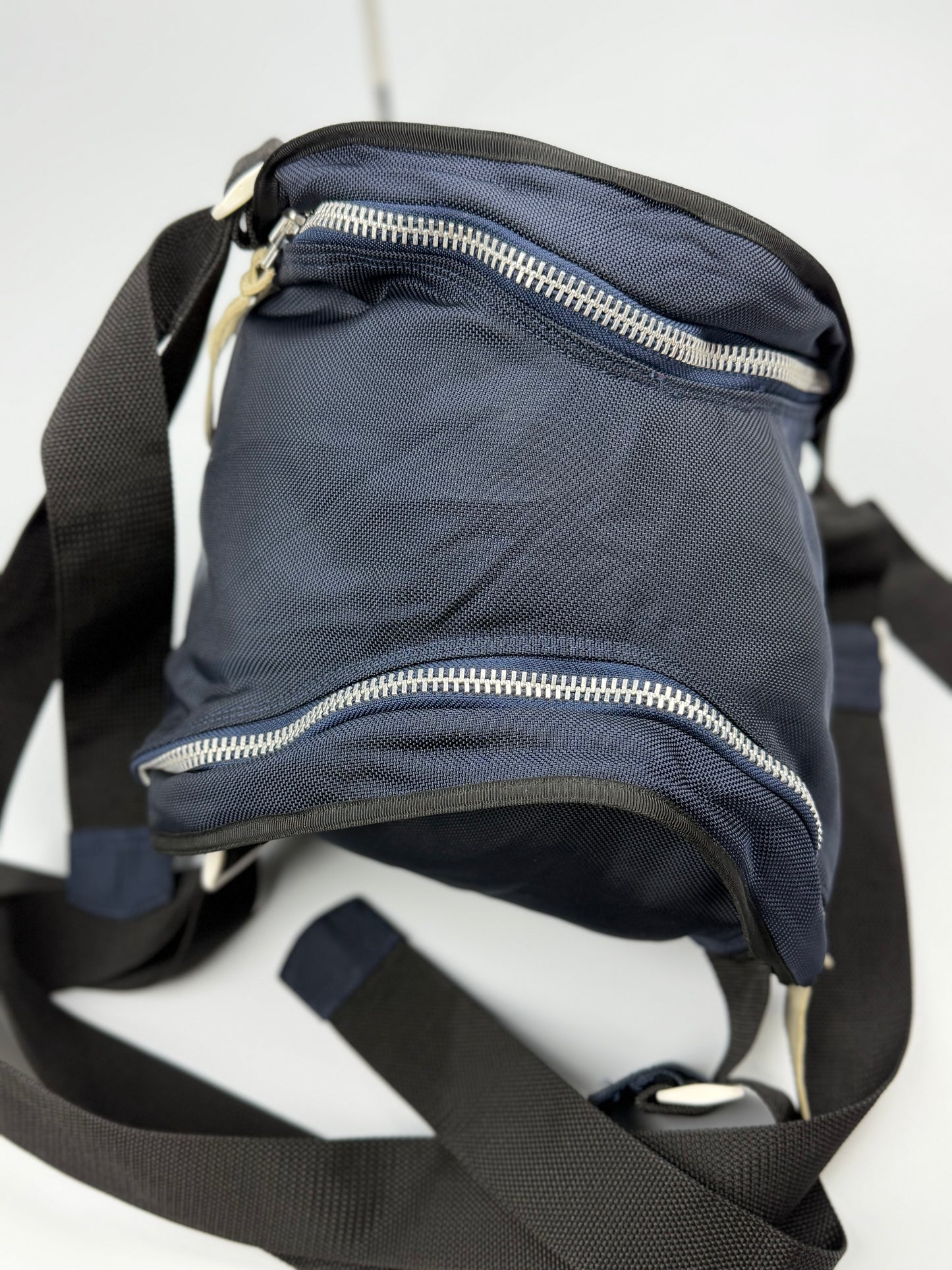 Comme des Garcons Assymetrical Navy Blue Nylon Bag