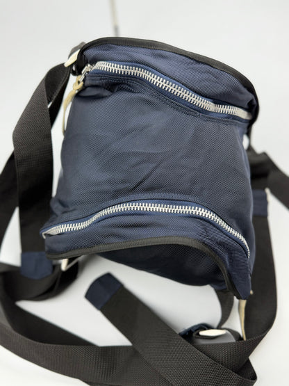Comme des Garcons Assymetrical Navy Blue Nylon Bag