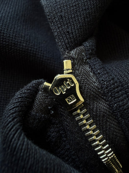Miu Miu Blue Piqué Polo-Neck Zipped Sweatshirt