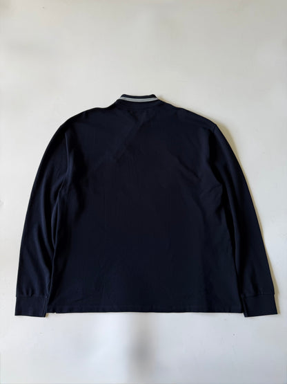 Miu Miu Blue Piqué Polo-Neck Zipped Sweatshirt