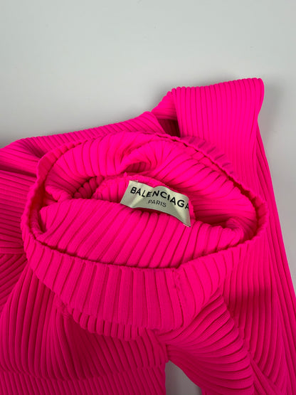 Balenciaga Pink Pleated Turtle Neck