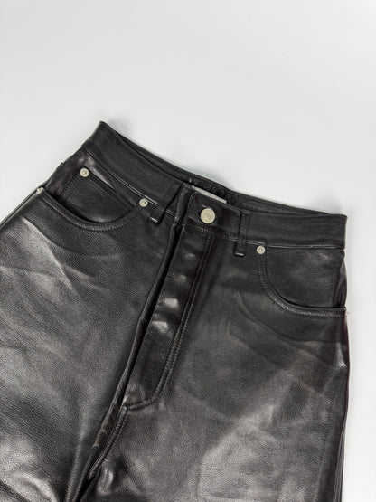 Balenciaga Jorts Black Leather Capri