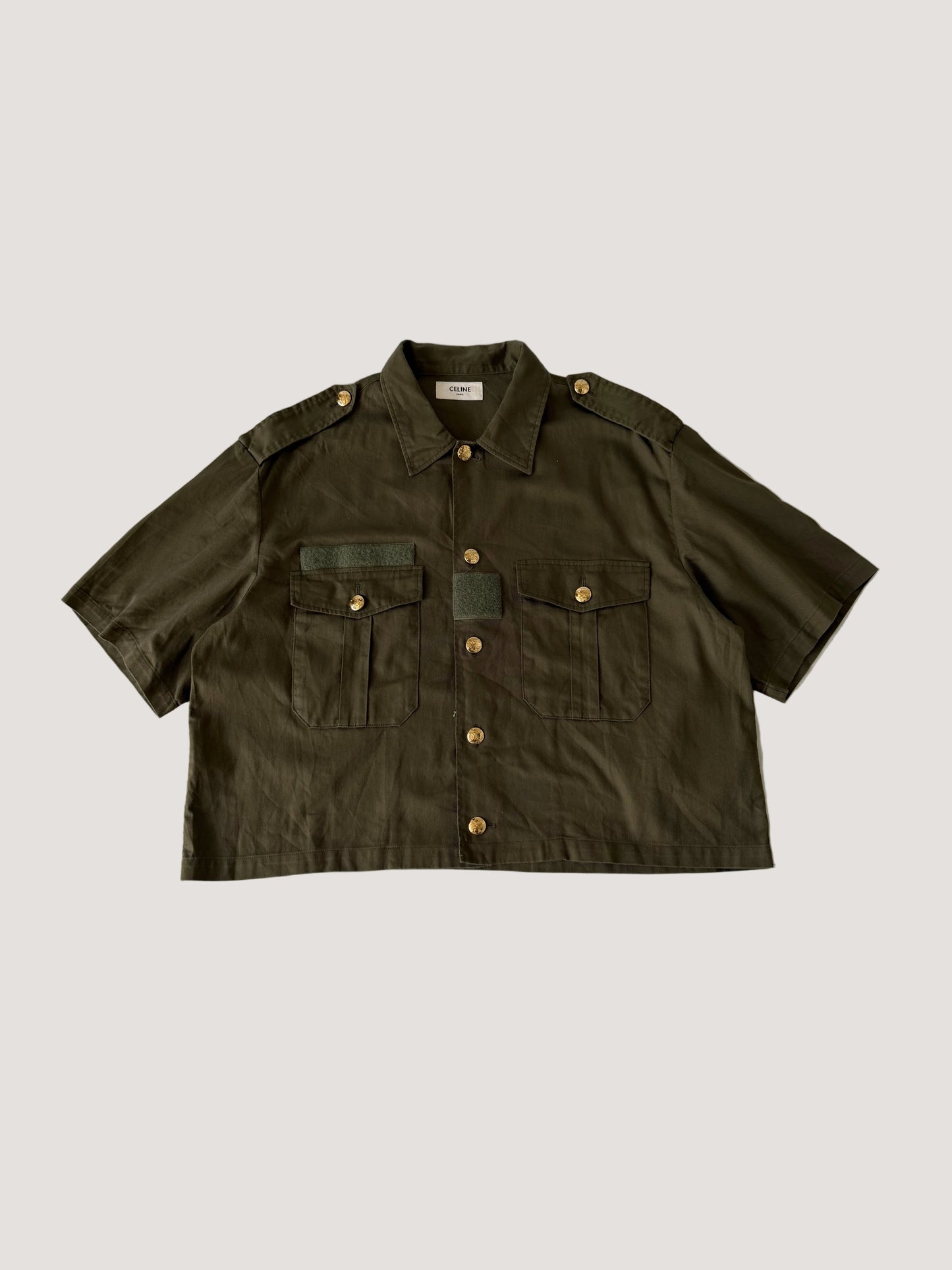 Celine Military Short Sleeve Button Down Shirt