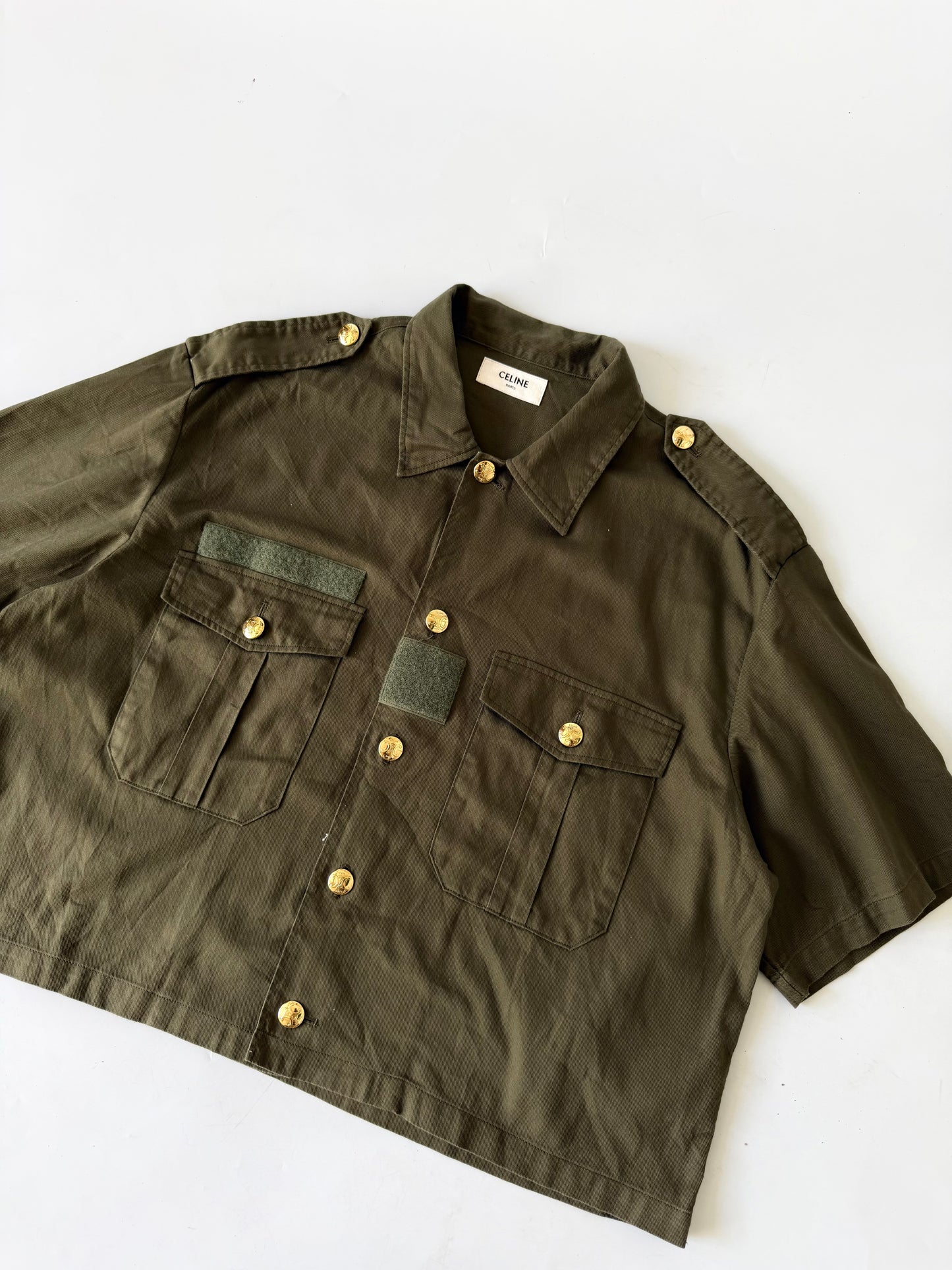 Celine Military Short Sleeve Button Down Shirt