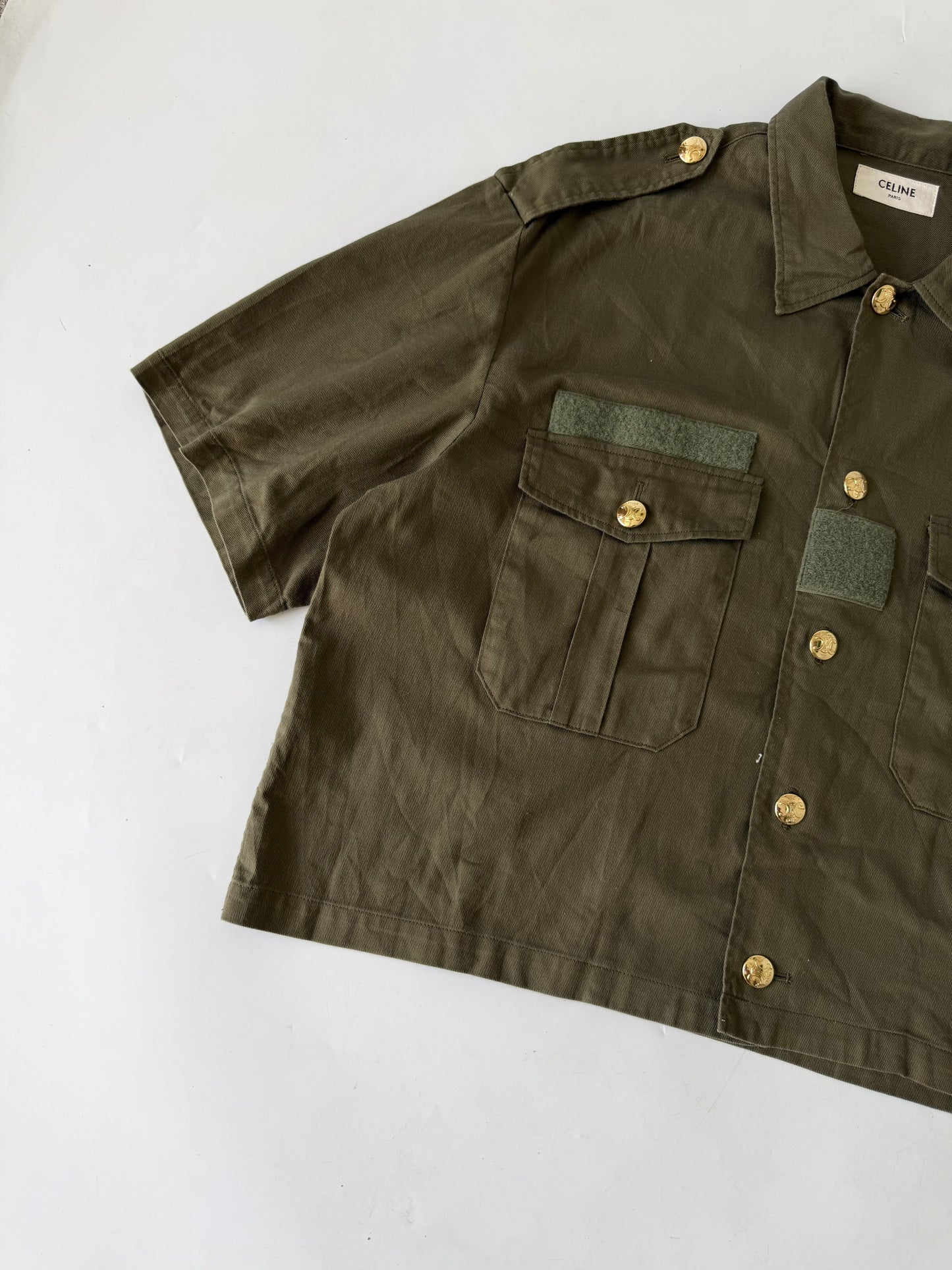 Celine Military Short Sleeve Button Down Shirt