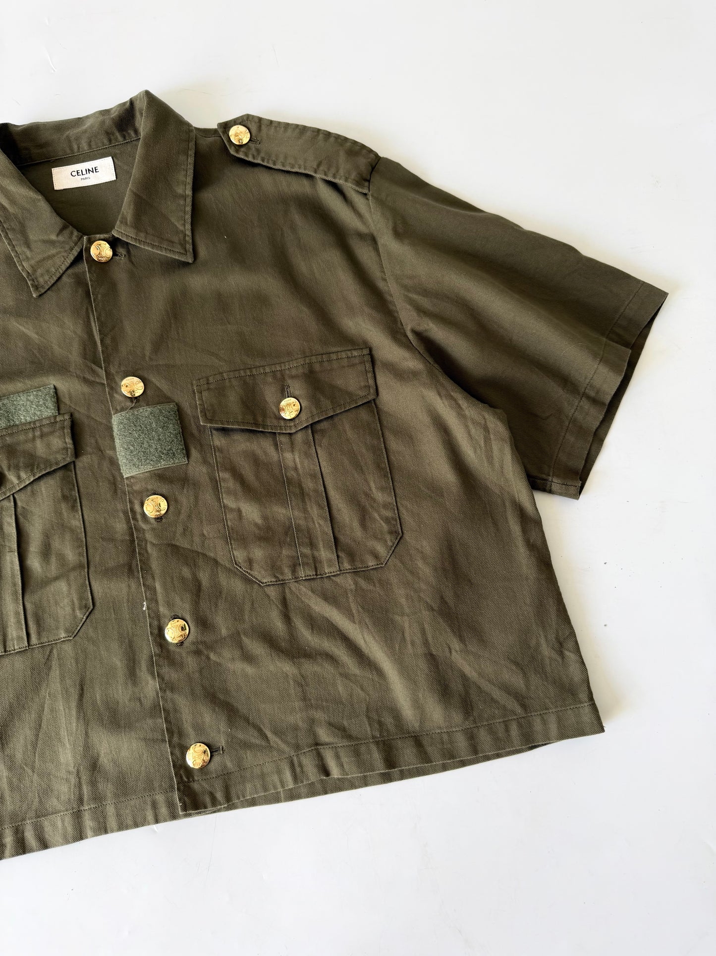 Celine Military Short Sleeve Button Down Shirt