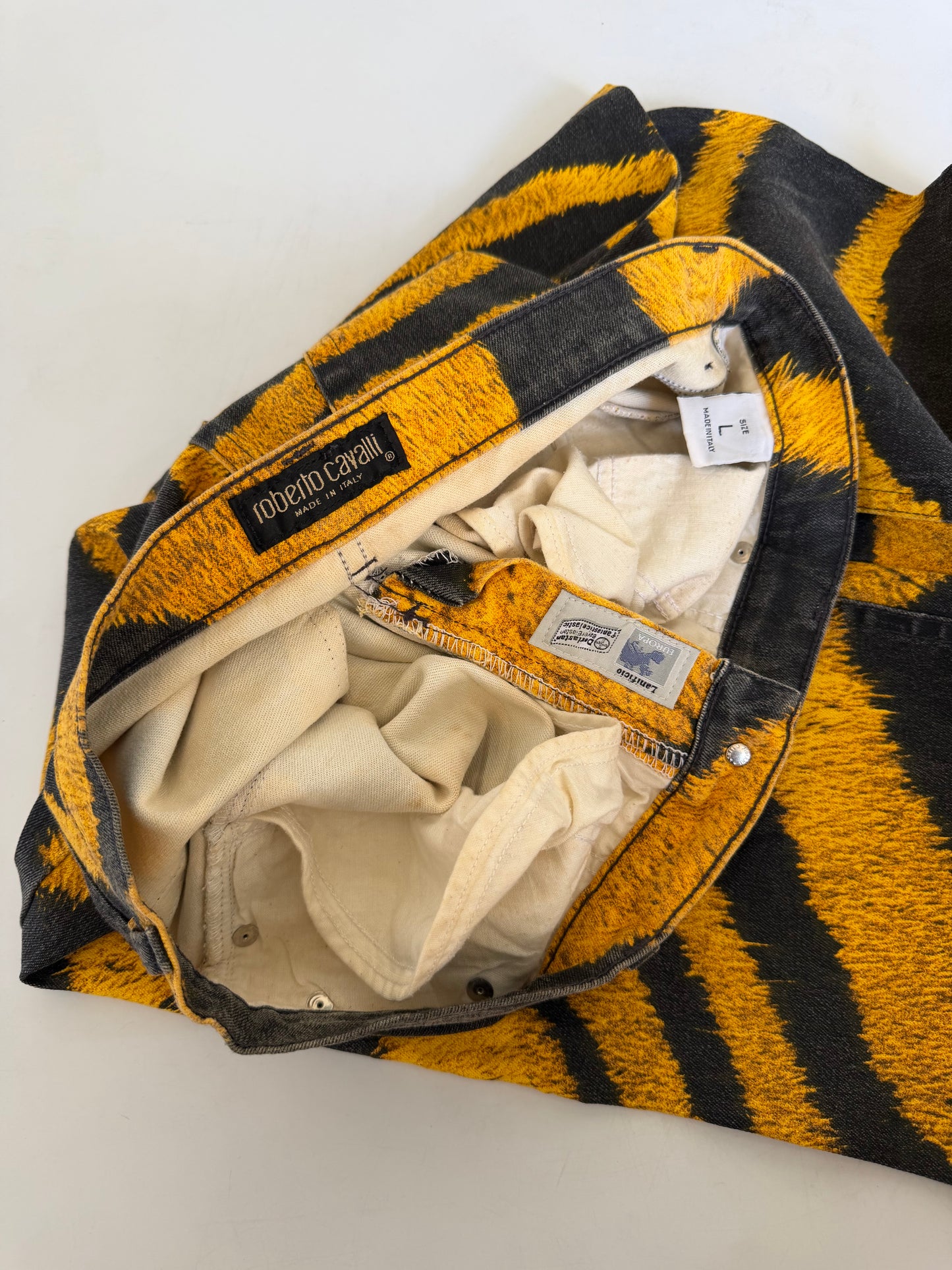 2000’s Roberto Cavalli Tiger Print Denim Pants